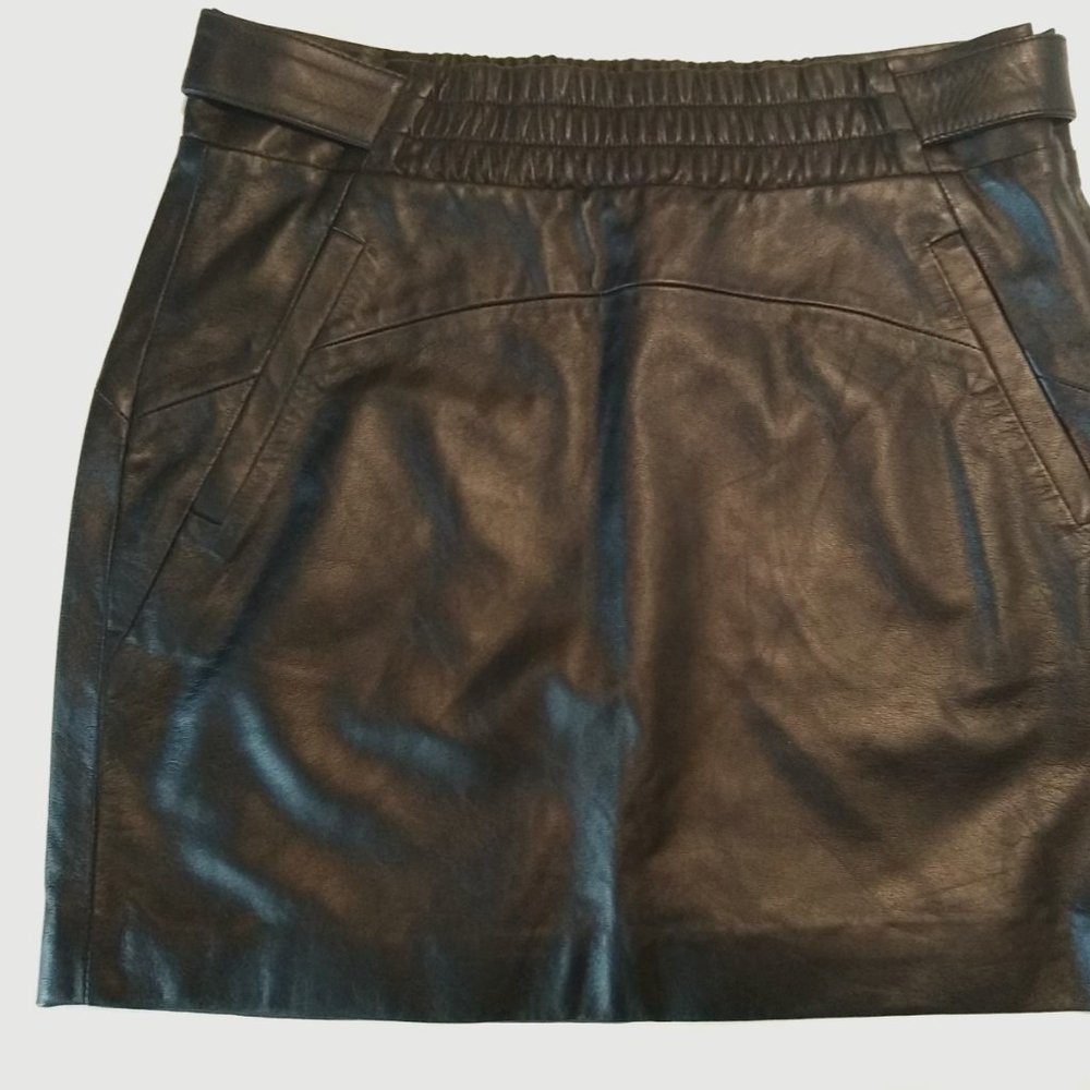 NWT Authentic Belstaff Leather Skirt women black size:44